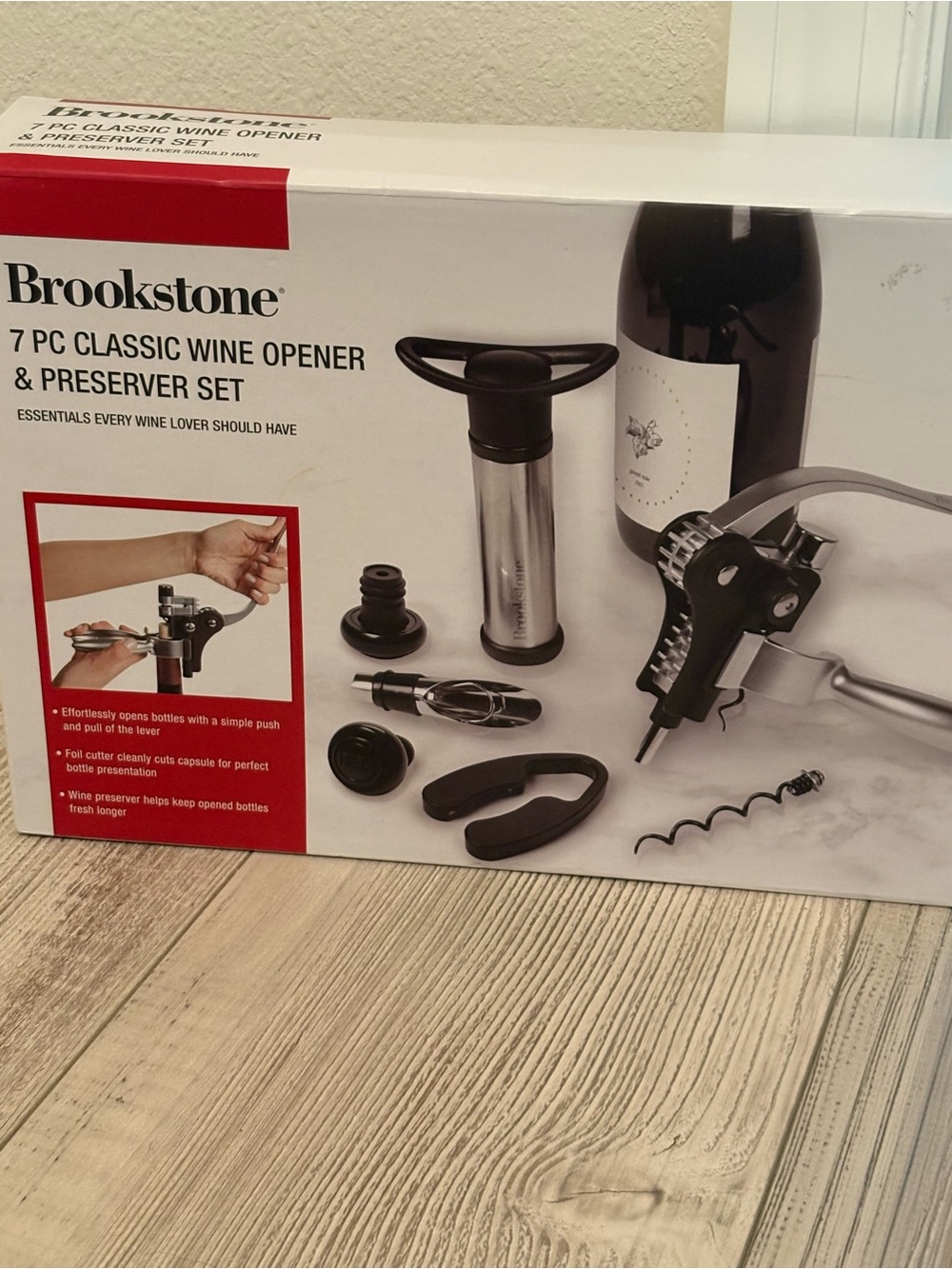 Brookstone Black and Silver Wine Opener Set